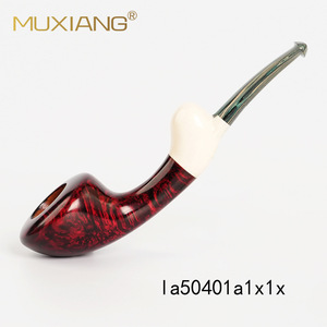 Muxiang Wooden Tobacco Pipe Bent Shape Solid Wood Handmade Smoking Pipe La50401q1x1k - Product Image 3