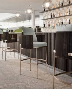Muebles de patio comercial, taburete de Metal de altura de mostrador, silla de café <span class=keywords><strong>Bistro</strong></span>, Hotel, restaurante, jardín, silla alta de mimbre para exteriores - Product Image 5