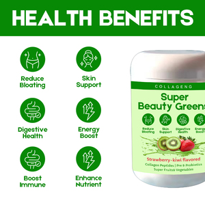 Formule Beauté au Collagène Saveur Fraise Probiotiques Peptides de Collagène Super Beauté Verts Éclat de la Peau Superaliment Verts <span class=keywords><strong>en</strong></span> Poudre - Product Image 2