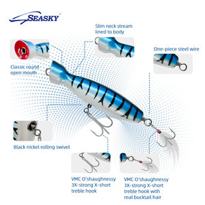 Leurre de pêche Seasky en bois style <span class=keywords><strong>bouteille</strong></span> 4 1/2" 5 1/2" 40g pour la pêche en mer du bar rayé et du thon - Product Image 2