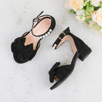 Nouvelles sandales plates à talons hauts avec nœud pour filles OEM/2026 – Chaussures habillées à bride réglable pour fête, anniversaire, mariage, école – Printemps-Été