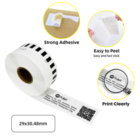 Lot de 5 rouleaux de papier thermique continu compatible Brother DK-22210 pour étiquettes Dk2210