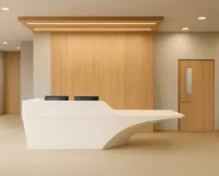 Bureau d'ordinateur de bureau haut de gamme Installation gratuite Comptoir de service en pierre blanche pour 2 personnes