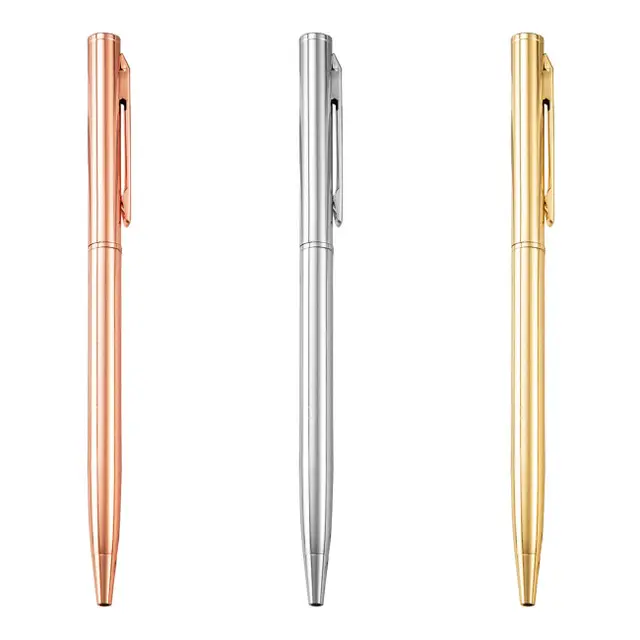 Rose Gold Metal Twist Ball Pen Slim Luxury Pen With Custom Logo