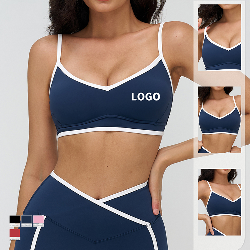 Naked Yoga Bra Cross V-neck Fashion Back Sports Bra Fitness Running Sports Bra