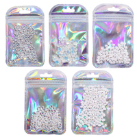 Bricolage 3D fleur art des ongles charms arc-en-ciel film radiation sac fait à la main nail décoratif perceuse accessoires mixte style flocon de neige