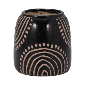 Vaso Moderno in Ceramica Nero con Motivo Tribale, Decorazione d'Arredo per Soggiorno e Camera da Letto - Product Image 3