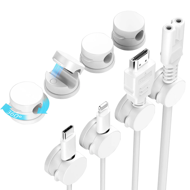 Magnetic Data Cable Clip Rotatable Wire Organizer Universal Self-adhesive Electronics Wire Organizer Holder