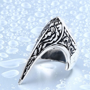 Vintage Personalized <b>Men</b> Jewelry Stainless Steel armor Round <b>Ring</b> - Product Image 4