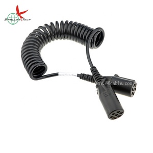 Conector de 7 pines de alta resistencia personalizado <span class=keywords><strong>Suzi</strong></span>, chaqueta de PVC de plomo en espiral, Cable de cámara de respaldo de fibra óptica para sistema de cámara de remolque - Product Image 2