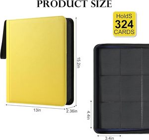 Premium Customized PU <b>Leather</b> 9 Pocket Card <b>Binder</b> PP Inner Pages Zipper Closure Large Capacity for Card Collectors - Product Image 4