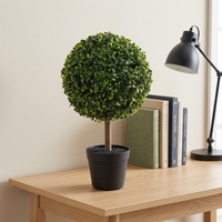 Arbre en boule de buis artificiel résistant aux UV, résistant à l'eau, durable, écologique, plante artificielle en PE, pour intérieur et extérieur, 43 cm