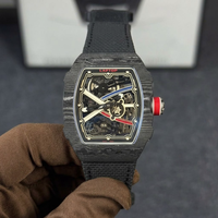 Montre de luxe haut de gamme pour homme, sportive, en fibre de carbone, avec tourbillon automatique, mouvement mécanique, bracelet en nylon, aiguilles de luxe, modèle 6702