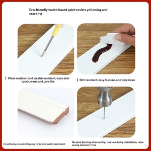 Zócalo de Madera con Acabado <span class=keywords><strong>Lacado</strong></span> para Dormitorio y Sala de Estar, Ultrafino, con Bordes Acabados, Estilo Chino Moderno y Lujoso - Product Image 3