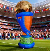 Modèle gonflable de match de football de 2,4 m avec lumières LED pour la décoration d'événements sportifs en plein air, les tournois et les activités, accessoire de présentation