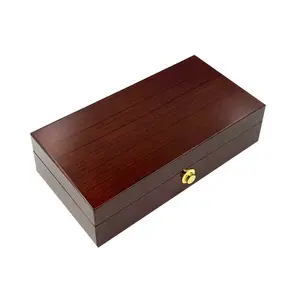 new design piano lacquer finish luxury wooden pen gift box with button lock