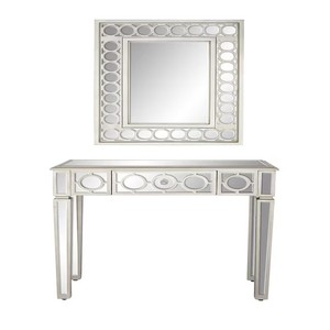 Meubles de maison en verre Table <span class=keywords><strong>console</strong></span> <span class=keywords><strong>moderne</strong></span> à miroir gris avec tiroir simple - Product Image 2