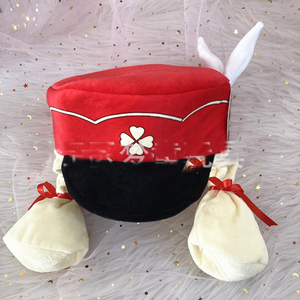Cappello Peluche Cosplay Arataki Itto Klee Sayu Venti Elf per Bambini Ganyu con Orecchie <span class=keywords><strong>da</strong></span> Coniglio e Sacche d'Aria nelle Zampe - Product Image 4