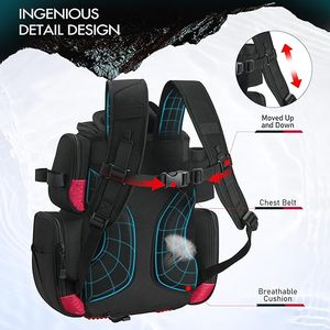Sac à dos de pêche avec porte-canne et porte-équipement, léger, résistant à l'eau, sac de rangement pour la pêche en plein air - Product Image 4