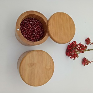 Klassische hölzerne Küche Aufbewahrung sbox <span class=keywords><strong>Set</strong></span> Bambus Salz Pfeffer Gewürz dosen Nachhaltiges klassisches Design für Gewürze - Product Image 2