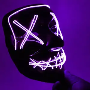 Casa stregata stimolare LED Light Up Toy Kids Mask Halloween Favor Gift Facemask Horror Face Ghost Clown Party Bar Mask Kids