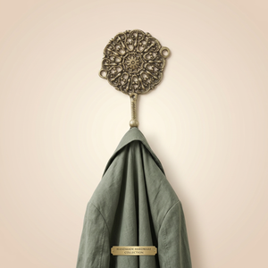 AK Brass Flower Pattern Antique Brass Finish <b>Decorative</b> Wall <b>Hook</b> Metal Hanging <b>Hook</b> <b>Coat</b> Key Hanger for Home Decor - Product Image 4