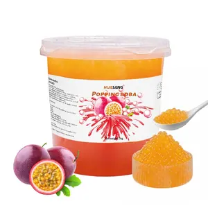 Directly Eat Passion Fruit Flavor Popping Boba Ball Bursting Bobo From Guangzhou For Fruit Juice Bubble Tea Ingredients