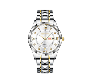 Reloj de Pulsera de Cuarzo para Hombre DFS15, de Alta Gama, con Luz Nocturna, Resistente al Agua, con Doble Calendario y Correa de Acero con Remaches - Product Image 3