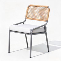 Ensemble de mobilier de jardin en aluminium imperméable, moderne et écologique, avec table et chaises en rotin pour cour extérieure - Vente en gros