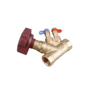 HVAC Brass Manual Double Regulating Water Flow Control Valve Static Flow Balance Valve