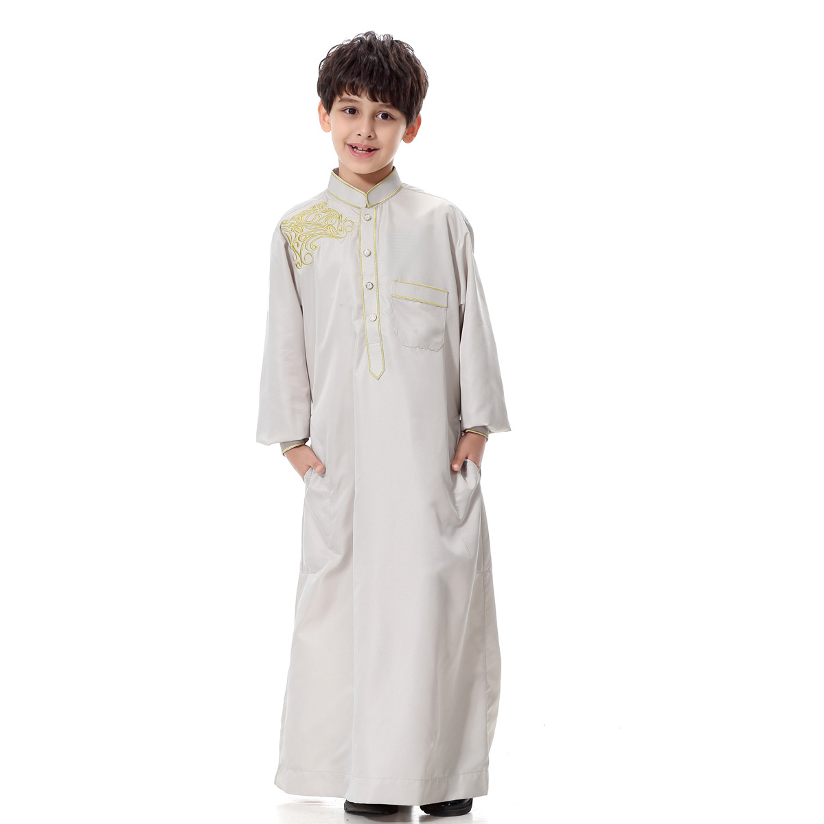 Generisch Thobe Moslim kaftan voor jongens, lange mouwen Generisch Thobe Moslim kaftan voor jongens, lange mouwen