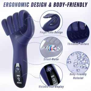 Sexo masculino Brinquedos Penis Vibrador Masturbador Glins Clitóris Estimulação Mamilo Dedo Shaped Trainer com 9 Forte Vibração Display LCD - Product Image 4