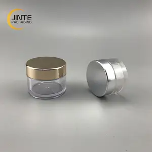 2020 de embalaje de plástico hecho en China Alibaba vacíos PETG transparente frasco con plata y oro brillante Tapa