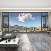Ventanas Abatibles Modernas de Aluminio con Rotura de Puente Térmico y Aislamiento Acústico para Villas, Doble Acristalamiento, Vidrio Templado NAMI