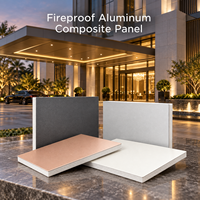 Panneau composite en aluminium ignifuge brillant FEVE, revêtement champagne, 1220x2440mm, plaque ACP pour panneaux d'entrée de salle d'exposition