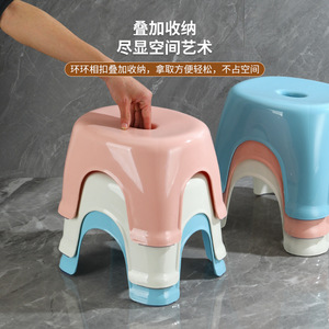 <b>Plastic</b> Low <b>Stool</b> Thickened Childrens <b>Stool</b> Living Room Bathroom Non Slip Shoe Changing <b>Stool</b> Small Large Size - Product Image 2