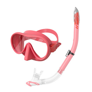 Ensemble masque et tuba de plongée en verre trempé 4,0 mm, silicone liquide, réglable, entièrement étanche, équipement de sports nautiques pour adultes - Product Image 2