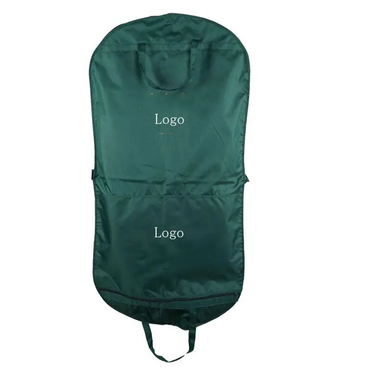 Saco de vestuário dobrável, barato personalizado impressão de logotipo verde eco-amigável, respirável, não tecido, saco de roupa, cobertura de poeira, saco de vestuário