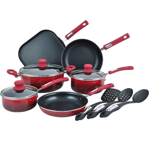 Giả Mạo Nhôm Nồi Bộ <span class=keywords><strong>2025</strong></span> Phổ Biến Nhất 12Pcs Đồ Nấu Nướng Đặt Nồi Không Dính Công Cụ Nấu Ăn Đồ Nấu Nướng Bộ - Product Image 1