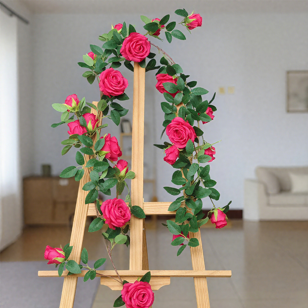 Rose fleur rotin rose rouge