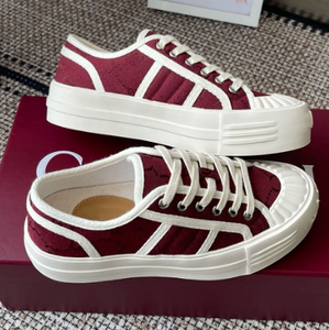 Zapatillas gruesas para mujer Zapatillas de deporte de diseñador de marca Lona blanca en relieve Comodidad Carta Firma Zapatillas de deporte Casuales - Product Image 4