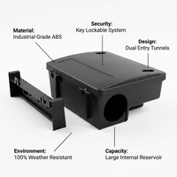 Boîte à appâts pour souris jetable en plastique solide et écologique pour une utilisation à la ferme et sur la pelouse