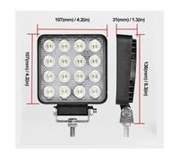 Barre de lumière de travail LED 48W 4 pouces 12V Spot Beam phare tout-terrain pour camion, tracteur, bateau, remorque, 4x4 SUV