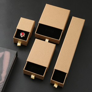 Custom green jewelry box paper drawer sliding white folding kraft paper box