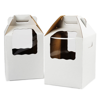 Boîtes à gâteaux en papier Kraft brun Recyclable avec Logo personnalisé, boîte-cadeau pour gâteau d'ananas, emballage transparent pour gâteau de mariage haut avec poignée