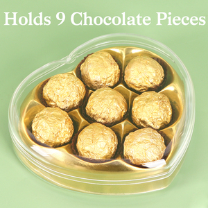 SUNSHING - Caja de Plástico para 8 Bombones, Caja de Embalaje para Dulces y Galletas, Cajas Acrílicas Transparentes en Forma de Corazón para <span class=keywords><strong>Ferrero</strong></span> Rocher - Product Image 2