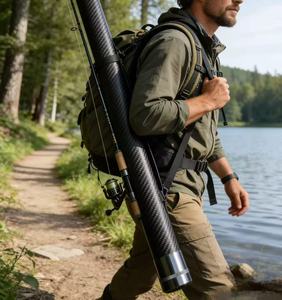 Tube de rangement pour canne à pêche, sac de transport, protection de canne, tube pour canne à pêche en fibre de carbone pour une utilisation longue durée en extérieur sous la lumière du soleil - Product Image 1