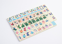 AvaAcrylic – Tapis et supports personnalisés en acrylique gravé pour tuiles de Mahjong américaines, motif floral tropical estival blanc, moulin à vent coloré, ensemble de Mahjong