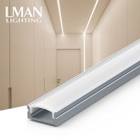 Perfil de aluminio en forma de U, luz LED lineal montada en superficie sin punto oscuro para perfil de tira LED, 17x7mm
