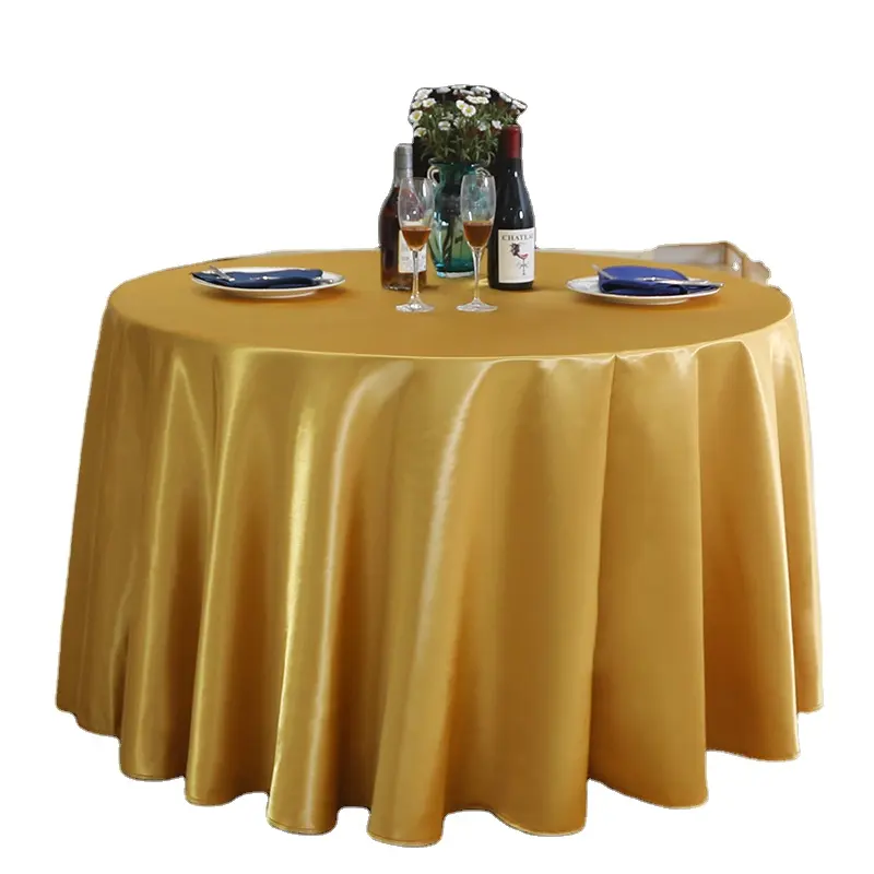 Custom hotel /party/wedding round table cloth pvc table cover 100% Polyester